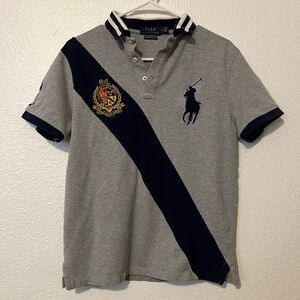 Polo Ralph Lauren Shirt Custom Slim Fit Big Pony Crest Rugby Size Medium